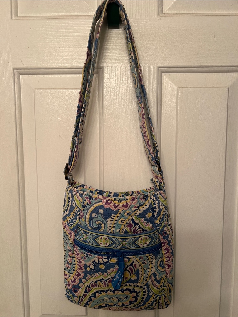 Vera Bradley Blue Multi Paisley Quilted Crossbody
